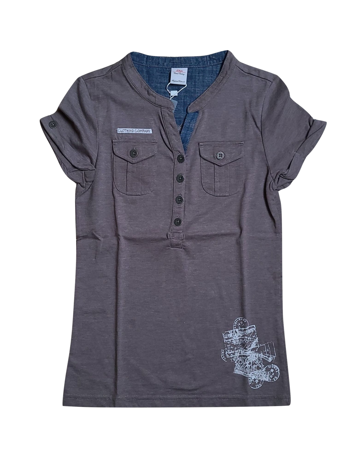 T-shirt Borstzakjes S-Oliver Taupe
