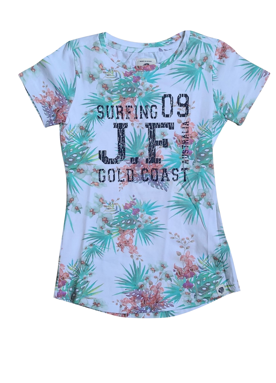T-shirt &quot;Surfing 09&quot;Jake Fischer Wit Bedrukt