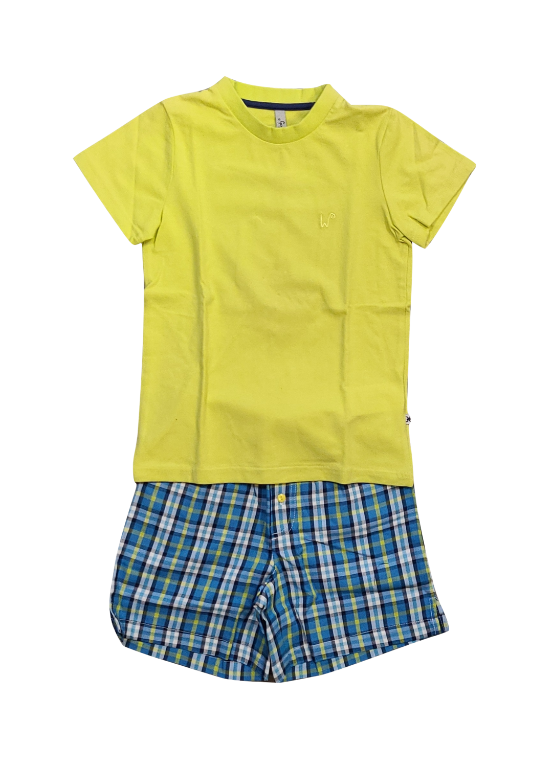 Jongens Pyjama K/M Short Woody Limoen