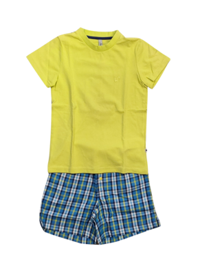 Jongens Pyjama K/M Short Woody Limoen