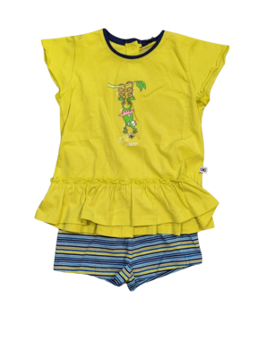 Meisjes Pyjama K/M Short &quot;Kikker&quot; Woody Geel