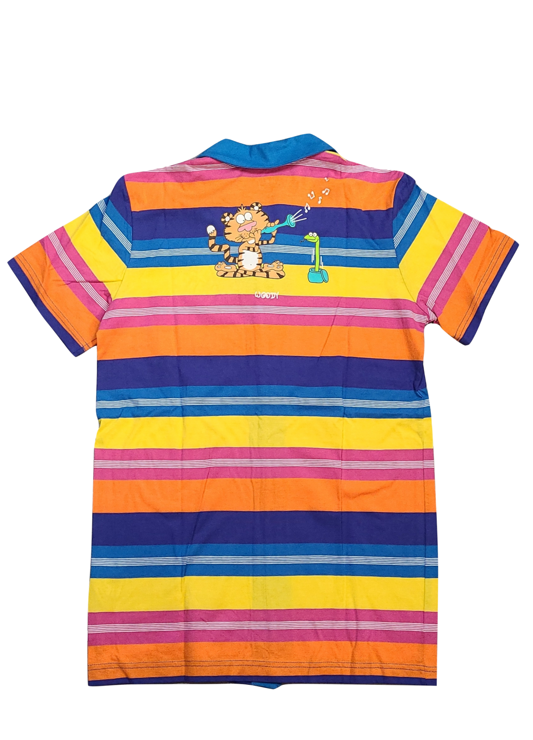 Uniseks Pyjama K/M Short Knopen &quot;Tijger&quot; Woody Multi Gestreept