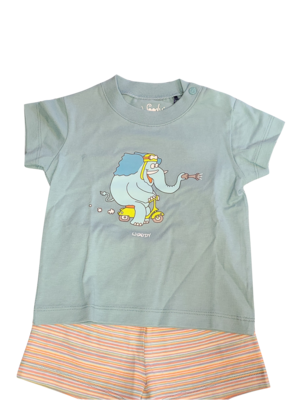 Jongens Pyjama K/M Short &quot;Olifant&quot; Woody Groen