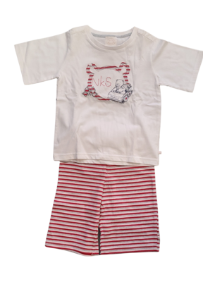 Uniseks Pyjama &quot;NKS&quot; Noukie&#39;s Wit/Rood Gestreept