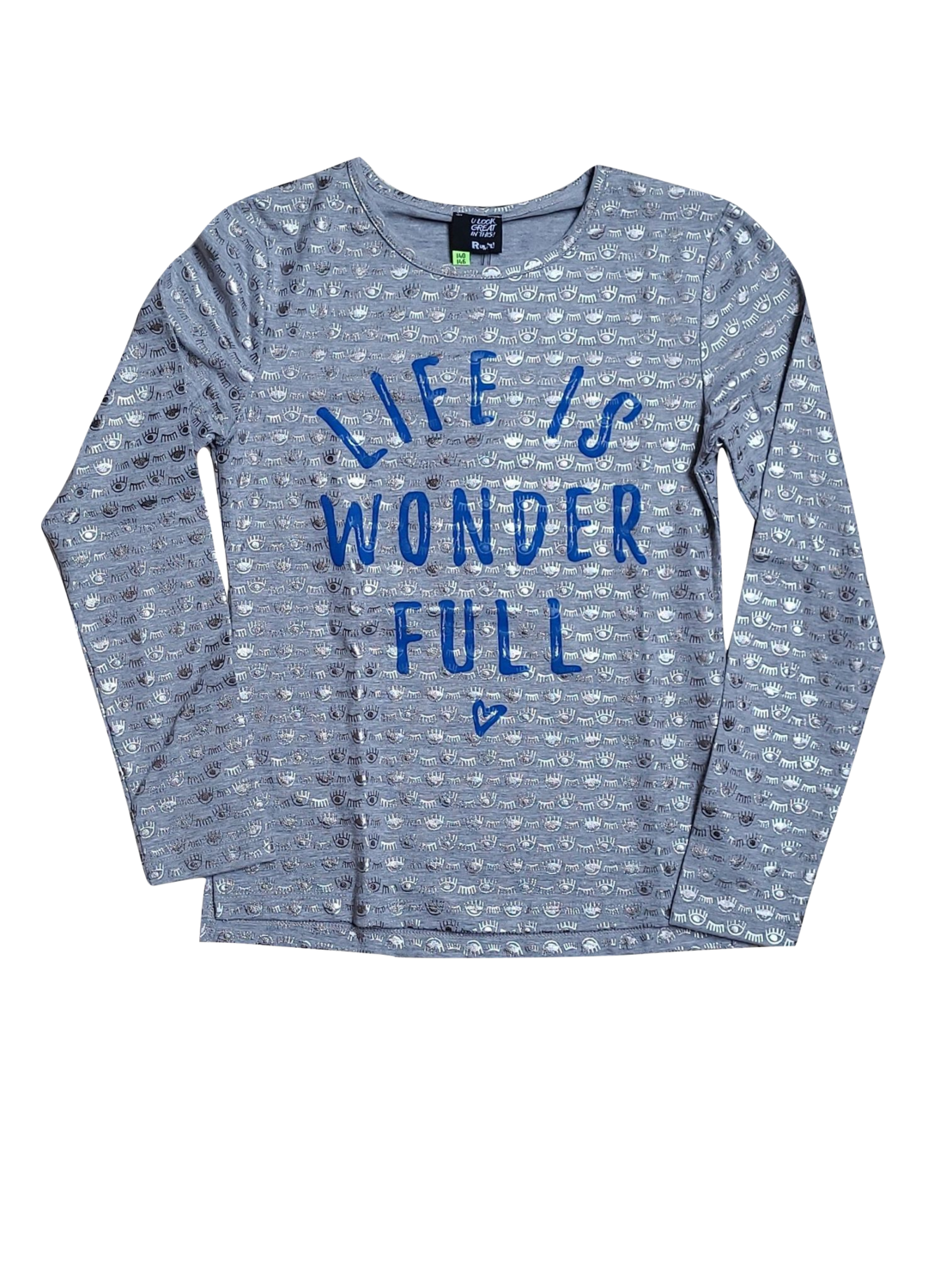 T-shirt L/M &quot;Life is Wonderfull&quot; Rumbl Grijs