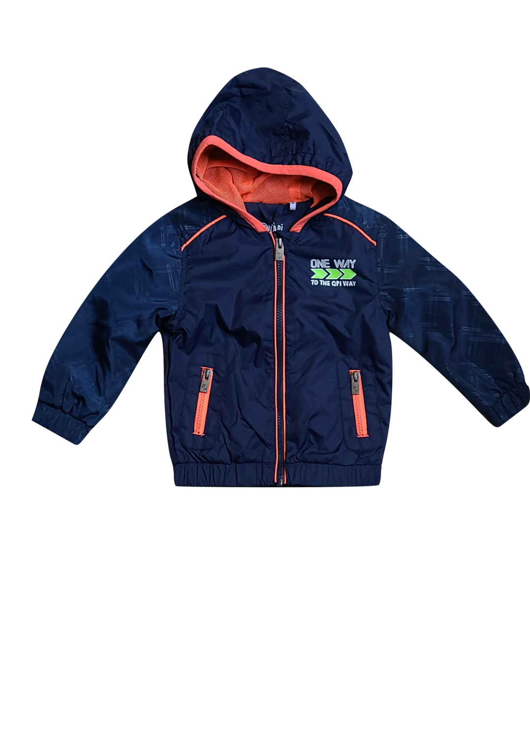 Jas met kap &quot;One way&quot; Quapi Blauw