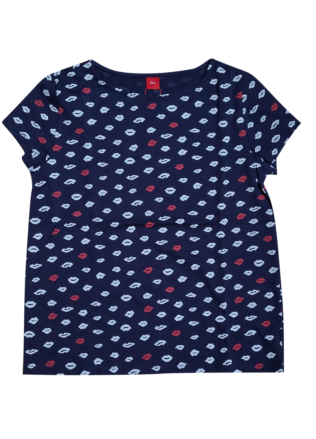 T-shirt &quot;Lips&quot; S-Oliver Donkerblauw