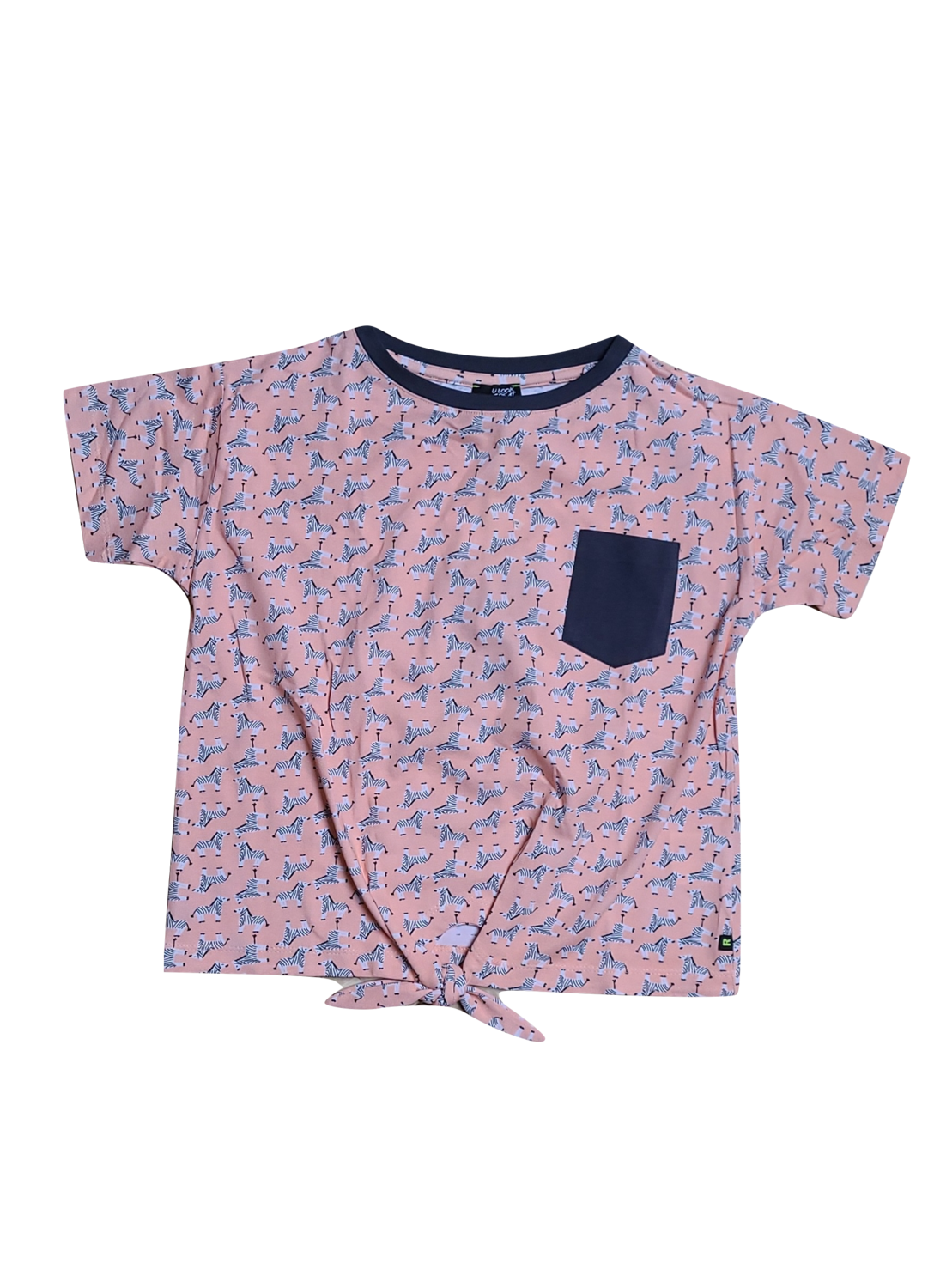 T-shirt Knoop/Zakje &quot;Zebra&quot; Rumbl Zalm