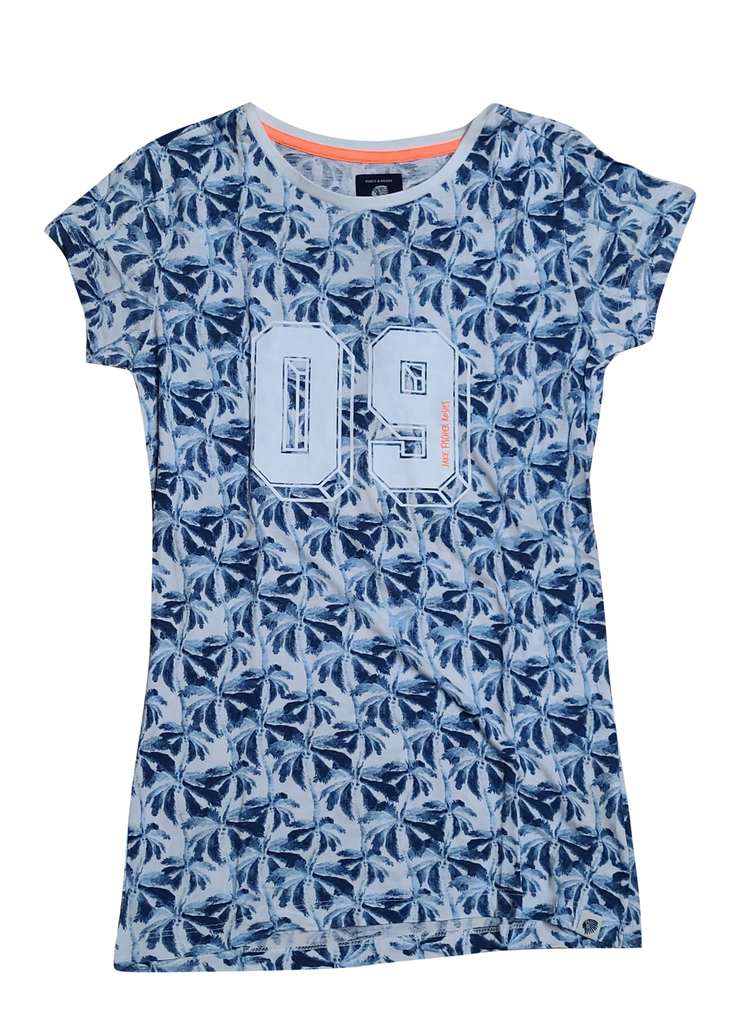 T-shirt &quot;09&quot; Jake Fischer Blauw/Wit