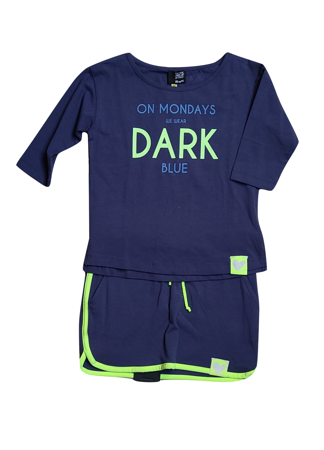 Set T-shirt 3/4 Mouw &quot;Dark&quot; + Rok Rumbl Marine