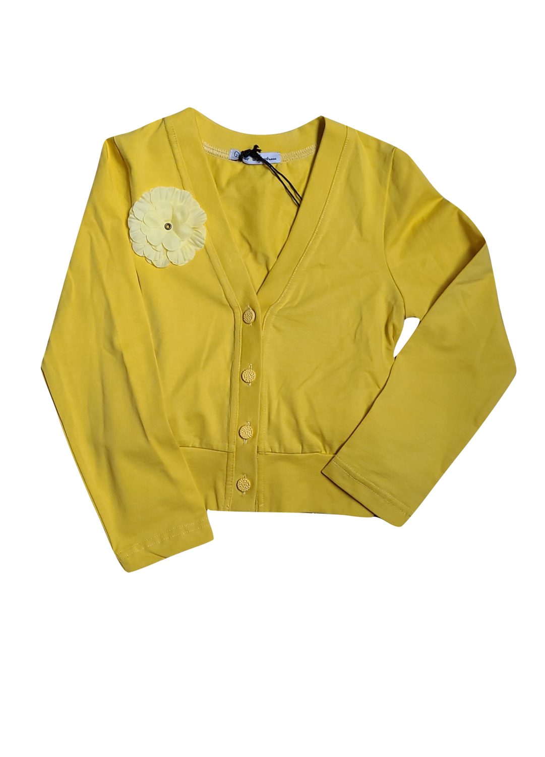 Gilet met Bloem Strass Geel