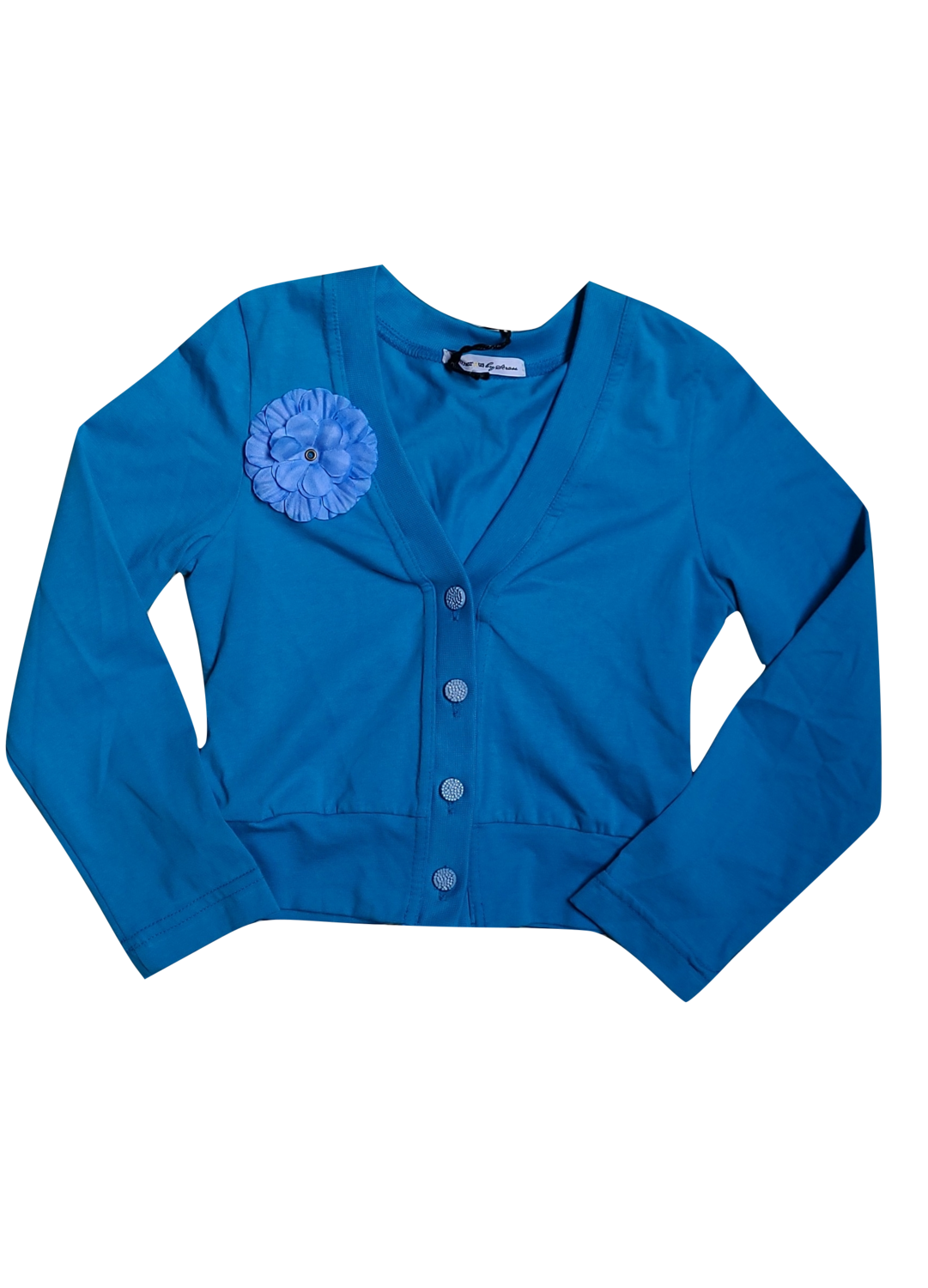 Gilet met Bloem Strass Blauw