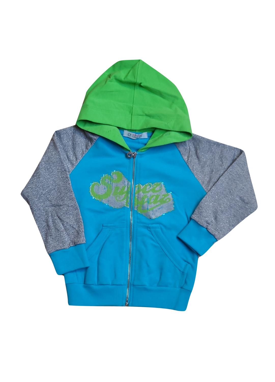 Gilet met Kap &quot;Super&quot; Gymp Turquoise/Groen