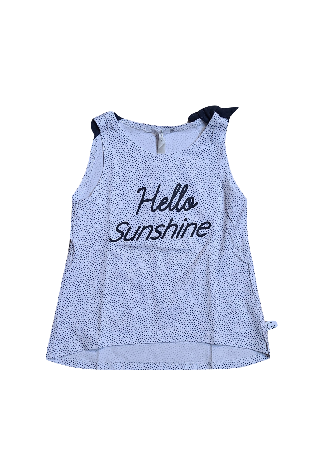 Topje &quot;Hello Sunshine&quot; Stipjes Wit