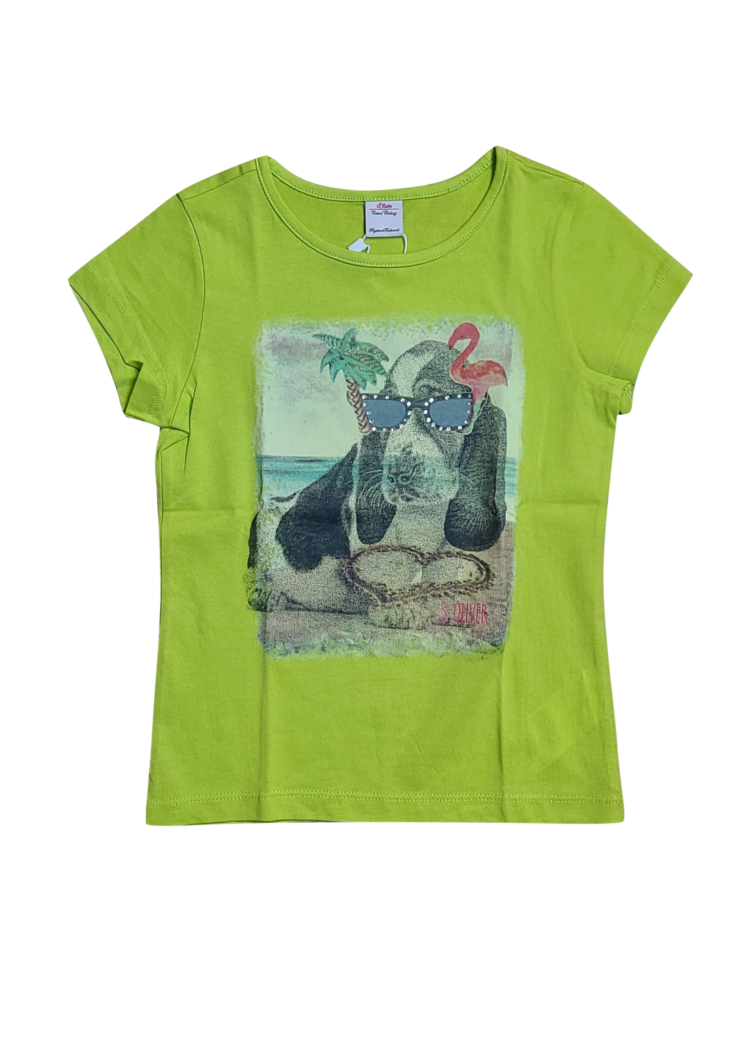 T-shirt &quot;Hond&quot; S-Oliver Limoen