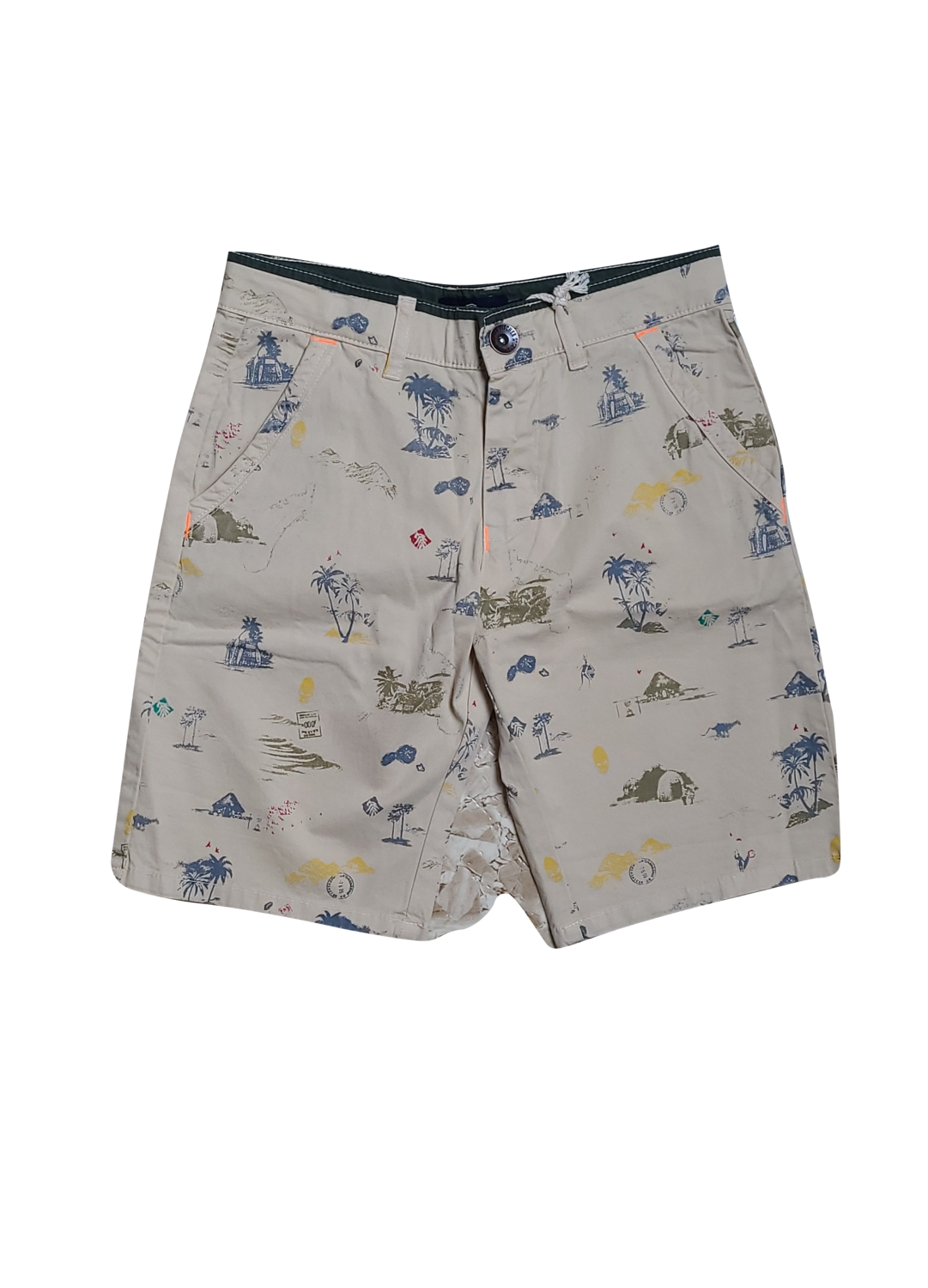 Bermuda Jake Fischer Beige Bedrukt