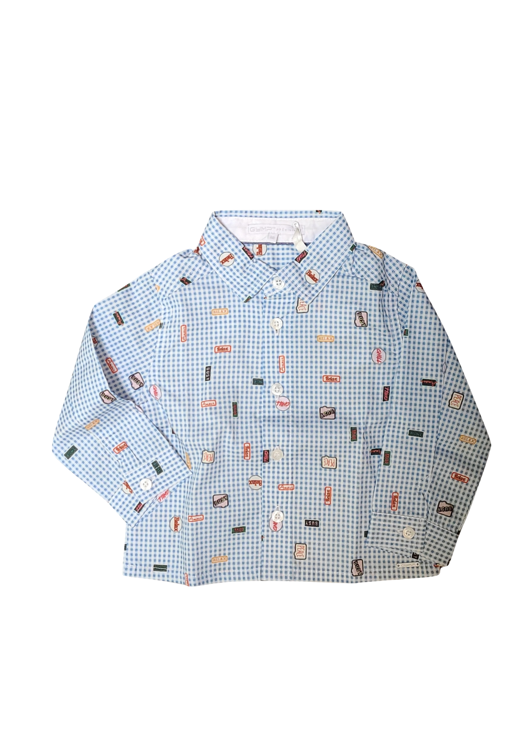 Hemd L/M Gymp Vichy Blauw Bedrukt