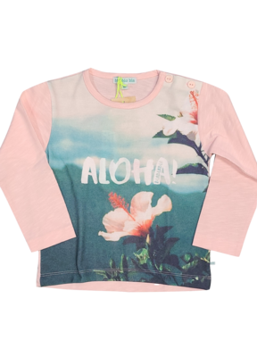 T-shirt L/M &quot;Aloha&quot; Bla Bla Bla Roze