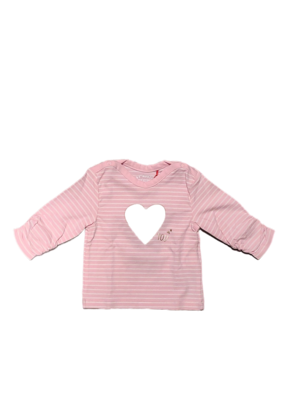 T-shirt L/M &quot;I Love You&quot; S-Oliver Roze Gestreept