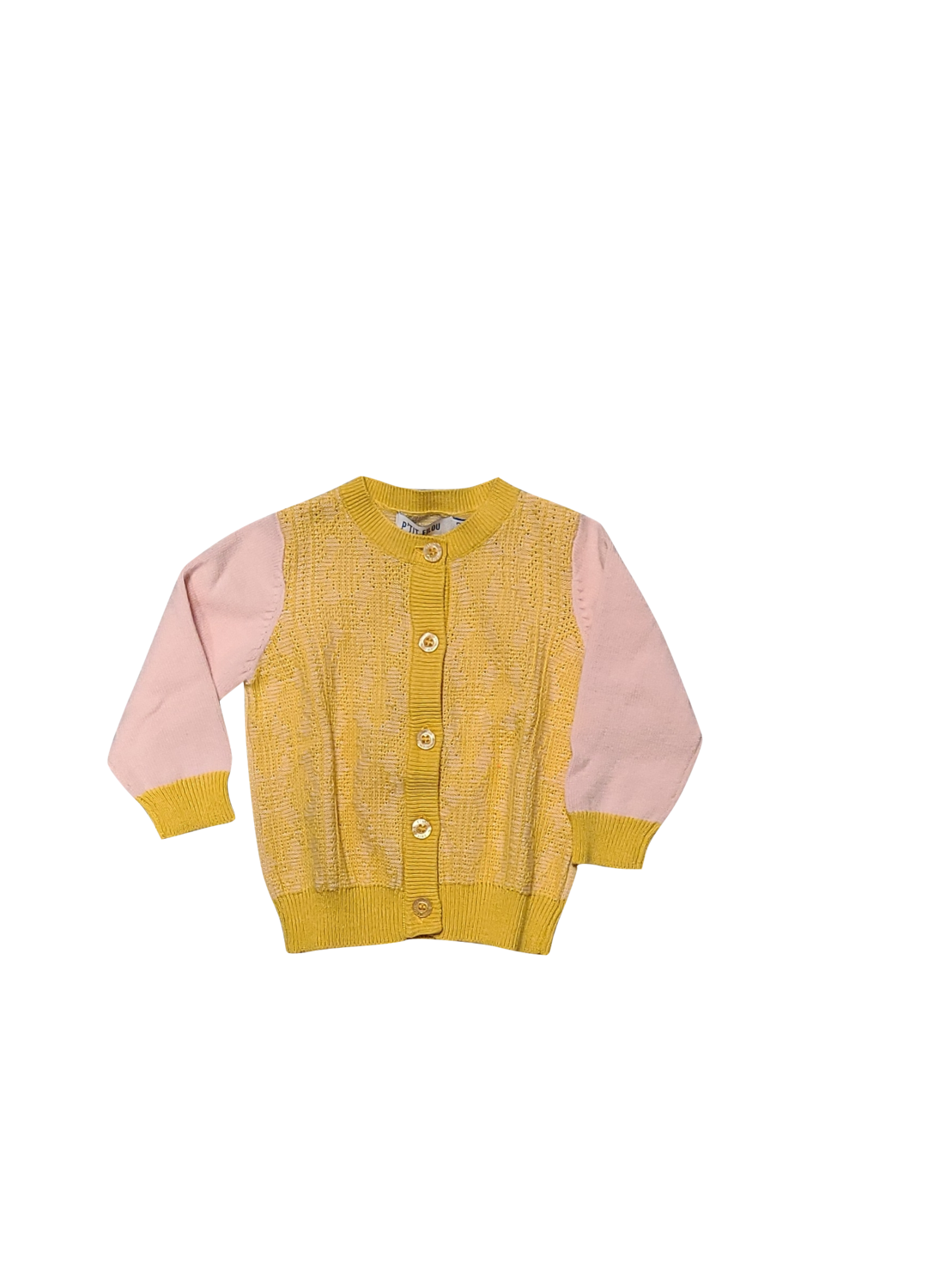 Gilet Tricot Filou &amp; Friends Geel/Roos