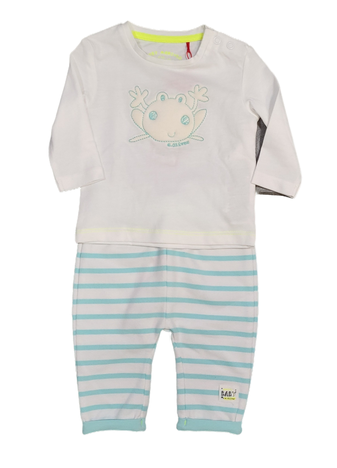 Set Broek Gestreept + T-shirt L/M &quot;Kikker&quot; S-Oliver Wit/Blauw