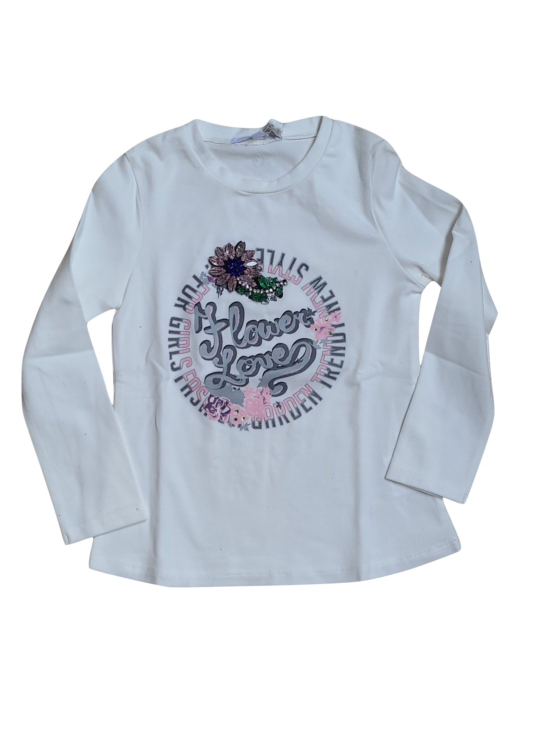T-Shirt l-m &quot;flower love&quot; Gymp Off White