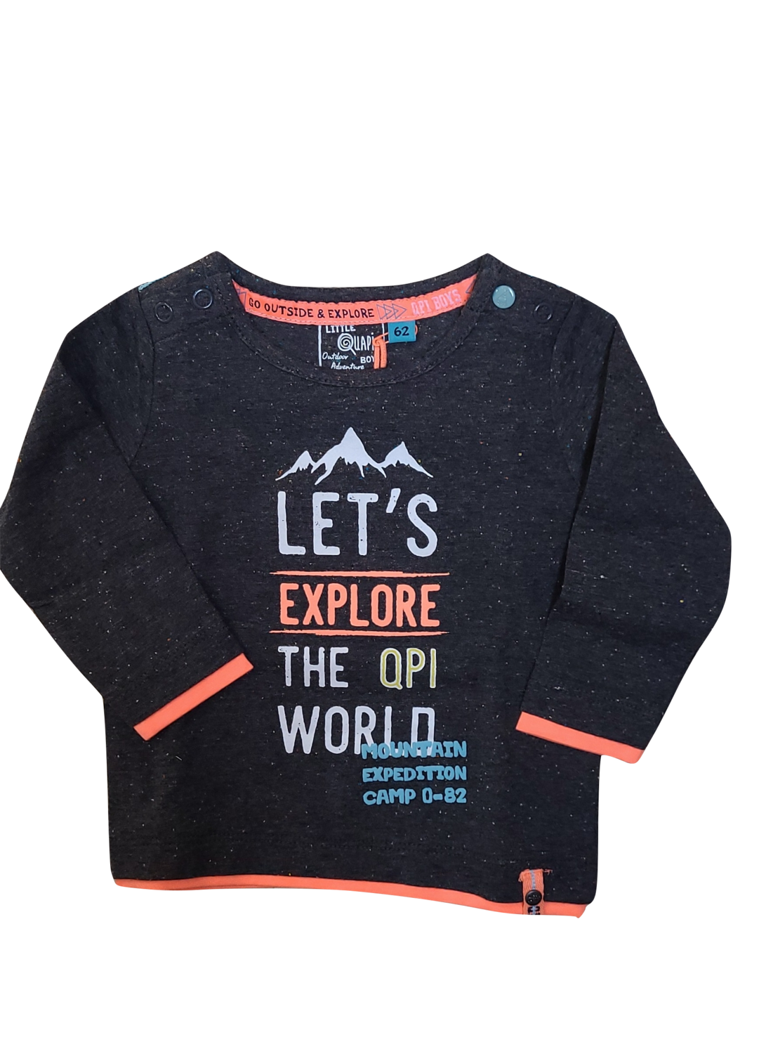 T-Shirt l-m &quot;Let&#39;s Explore&quot; Quapi  Grijs