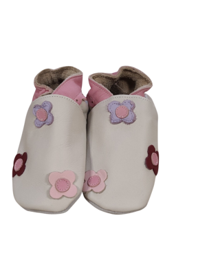 Slofjes  Bloemen Soft Sole Bobux Ecru