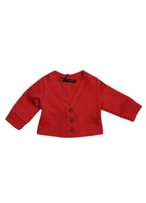 Gilet V-Hals Strass Rood