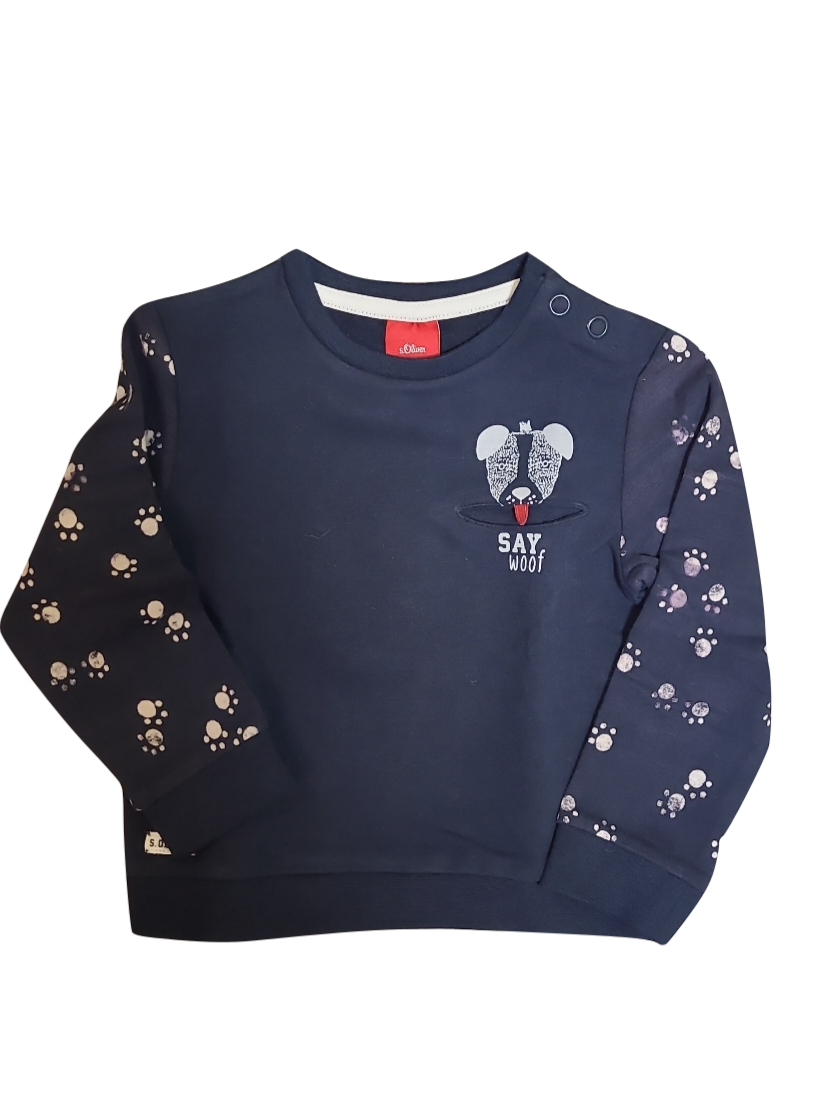 Sweater &quot;Say Woof&quot; S-Oliver Donkerblauw