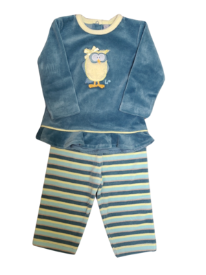 Meisjes Baby Pyjama L/M Velours &quot;Uil&quot; Woody  Stone