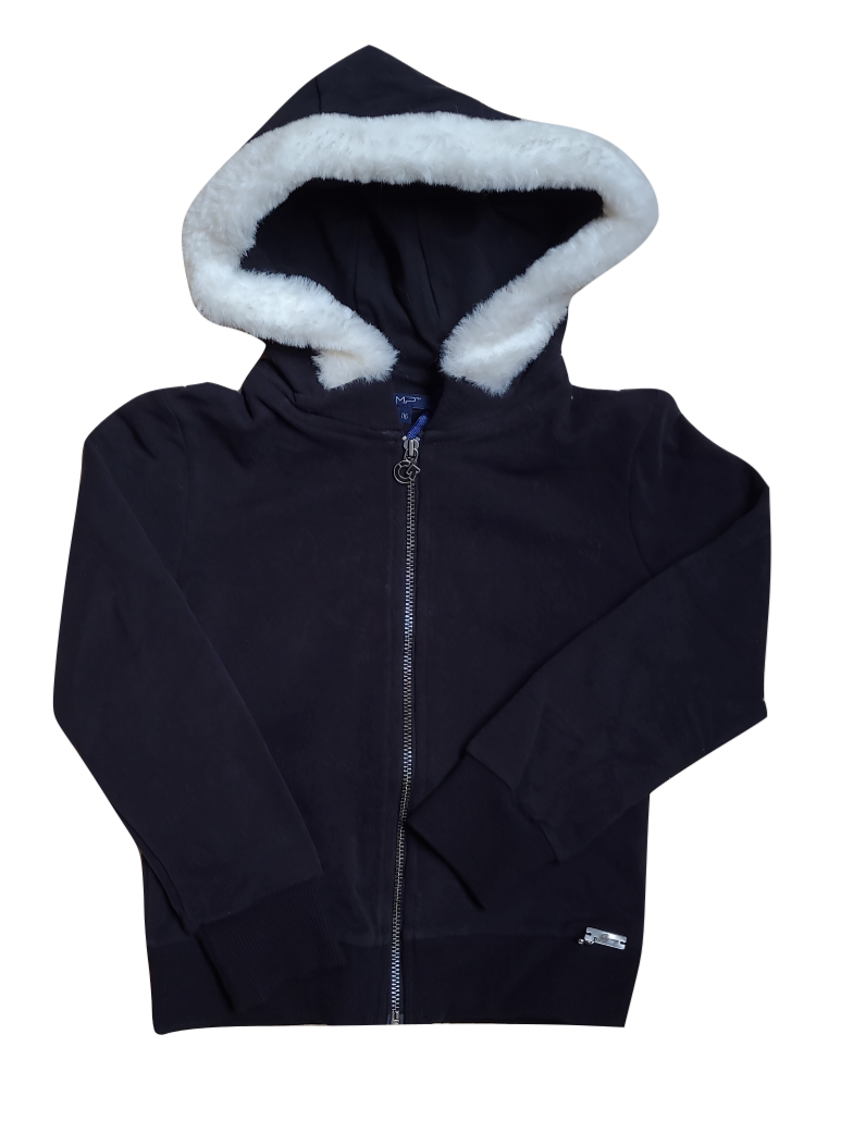 Gilet Met Kap Gymp Zwart
