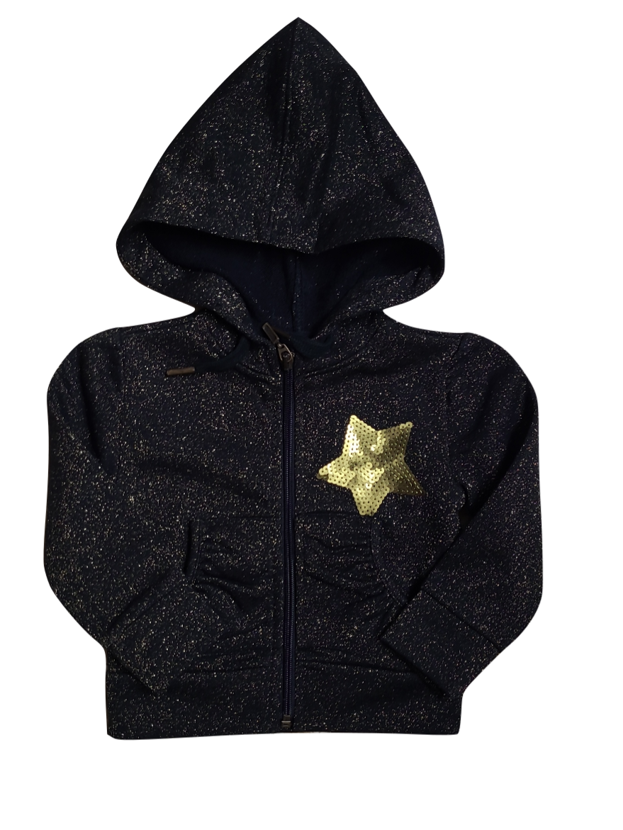 Gilet Met Kap Rumbl Zwart/Glitter