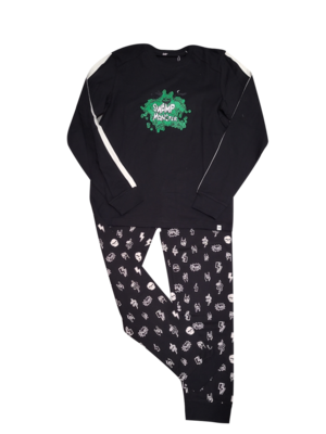 Jongens Pyjama L/M &quot;Swamp Monster&quot; Woody Zwart