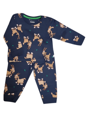 Jongens Baby Pyjama L/M &quot;Geit&quot; Woody Blauw