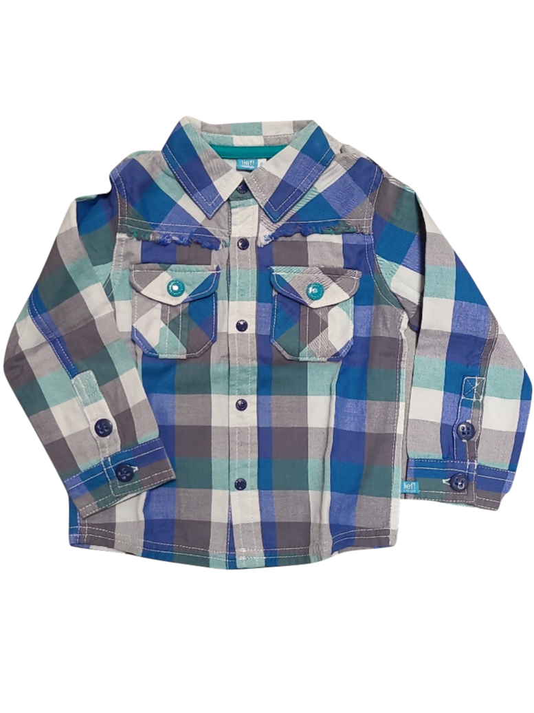 Hemd Geruit &quot;Stoer&quot; LIEF! Blauw