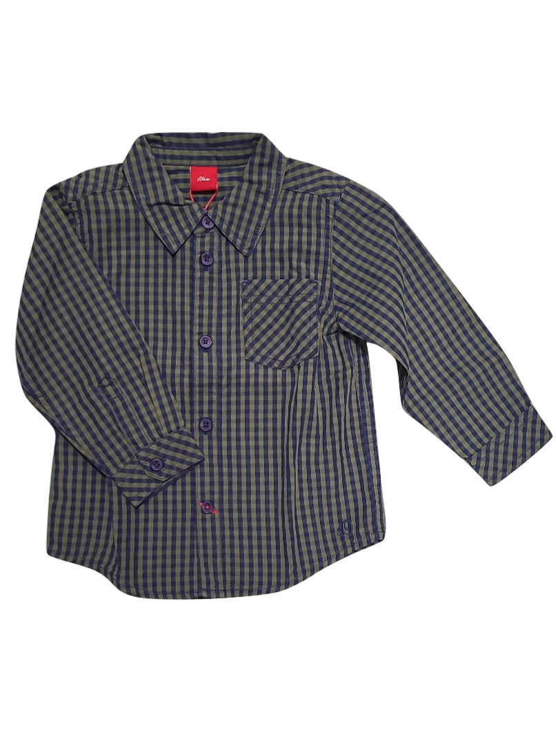 Hemd Geruit S-Oliver kaki/blauw