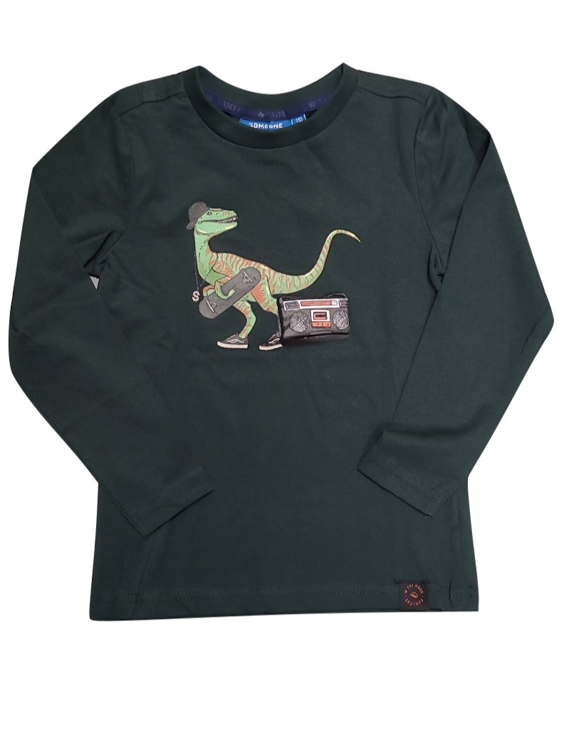 T-Shirt L/M &quot;Dino&quot; Someone Groen