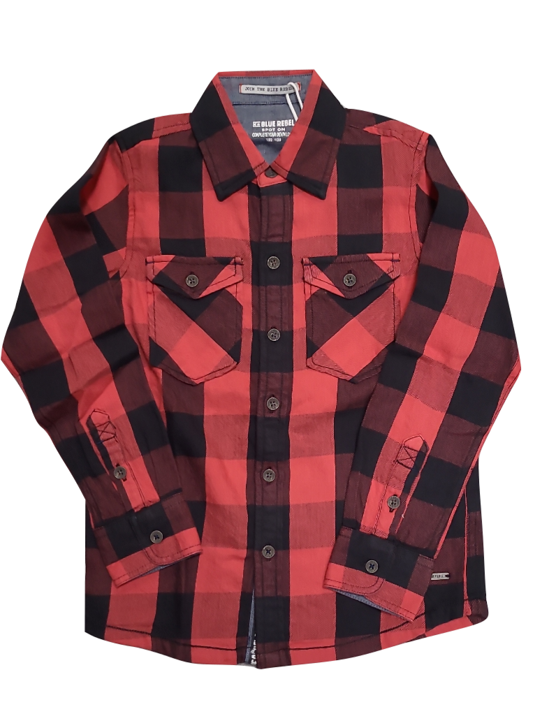 Hemd Geruit L/M Blue Rebel Rood/Zwart