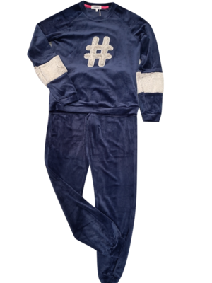 Meisjes Pyjama L/M Velours Woodt Marine