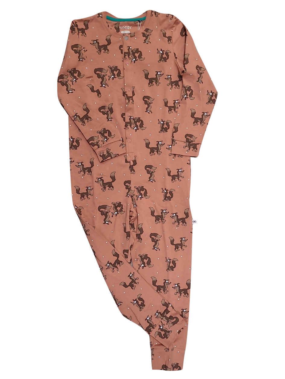 Meisjes Onesie L/M &quot;Wolf &quot; Woody Old Pink