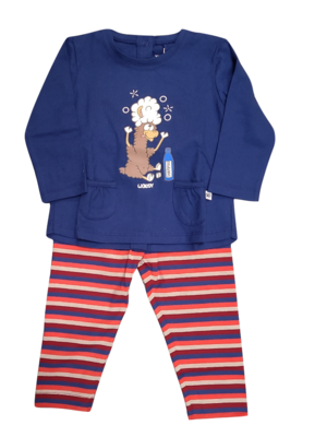Meisjes Baby Pyjama L/M &quot;Lama&quot; Woody Blauw
