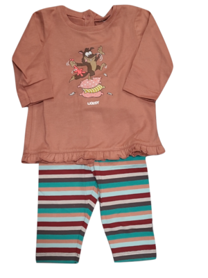 Meisjes Baby Tuniek L/M &quot;wolf&quot; Woody Blush Pink