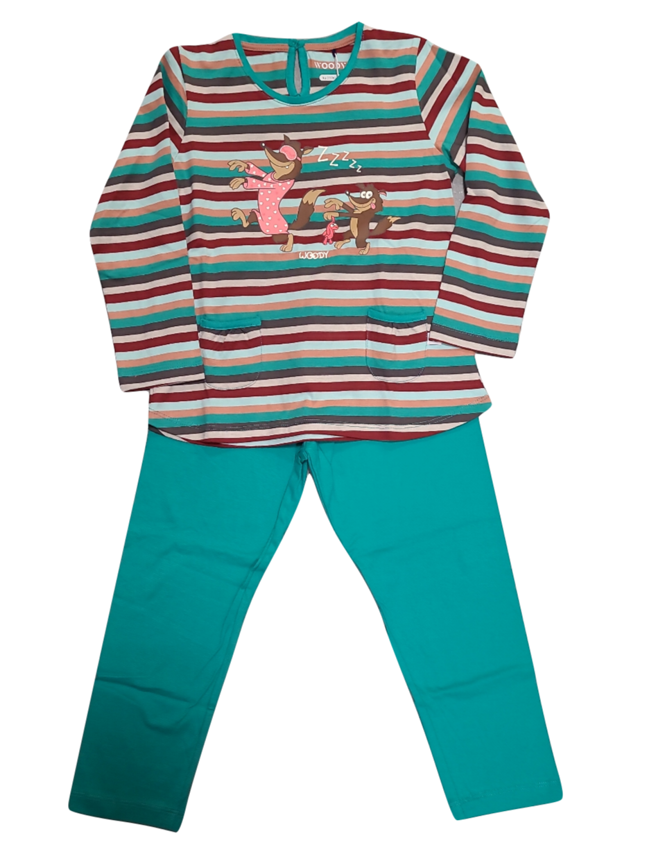 Meisjes Pyjama L/M &quot;Wolf Woody Streep