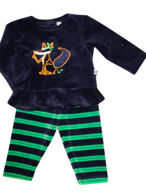 Pyjama Baby L/M Velours &quot;Vos&quot; Woody Marine