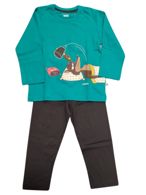 Jongens Pyjama L/M &quot;Wolf&quot; Woody Groen