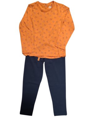 Meisjes Pyjama L/M &quot;Heart/Dots Woody Oranje