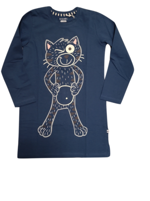 Slaapkleed L/M &quot;Poes&quot; Woody Petrol