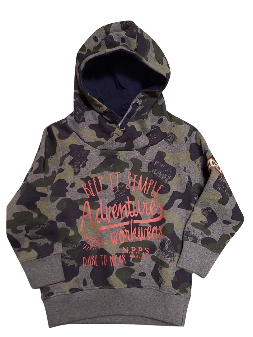 Sweater/Kap &quot;Keep It Simple&quot; Noppies Grijs Bedrukt
