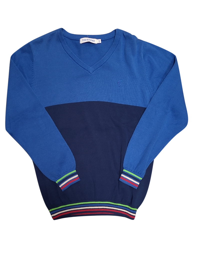 Pull Tricot Filou &amp; Friends Blauw